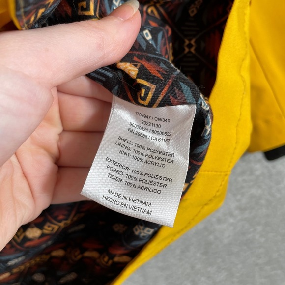 Pendleton Hooded Rain Jacket‎ Womens Medium Yellow Waterproof Aztec Lined Coat - Picture 9 of 13